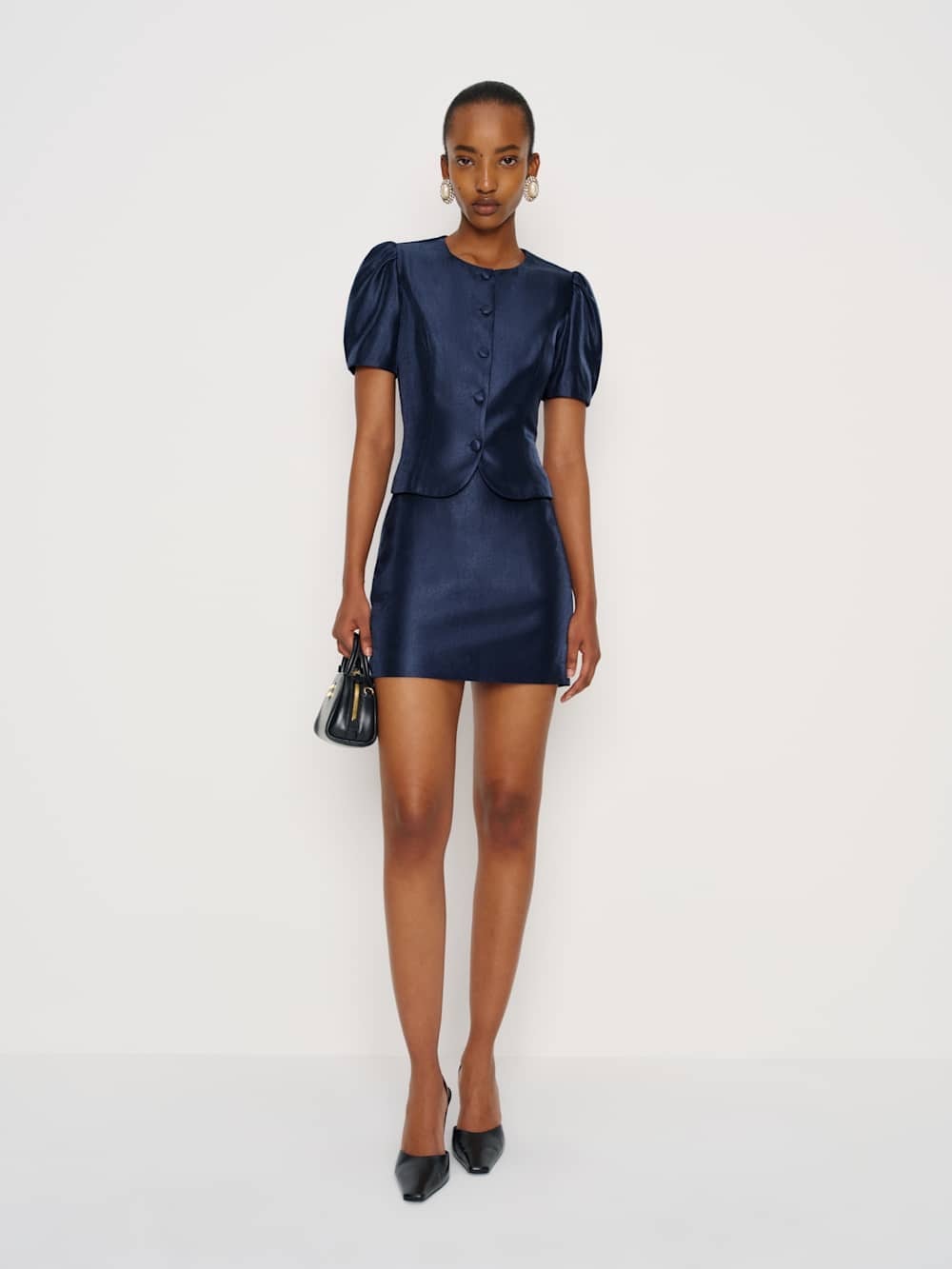 Reformation Mika Two Piece In Blueberry, brand new without tags, never worn.